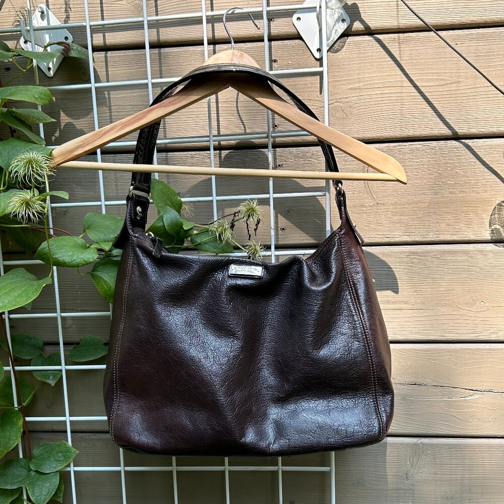 kate spade Brown Leather & Patent Leather Shoulder Bag